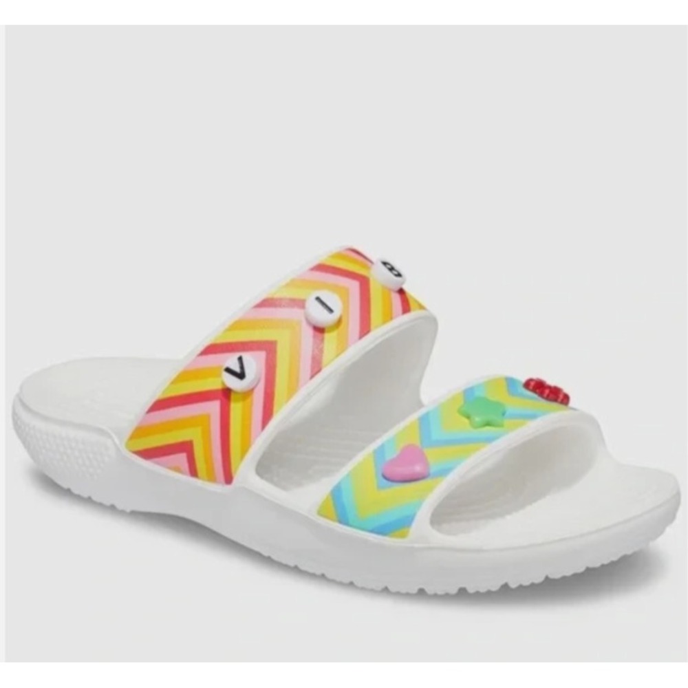 Crocs Classic Festival Vibes Womens Size 8 Slip On Sandals White - NEW